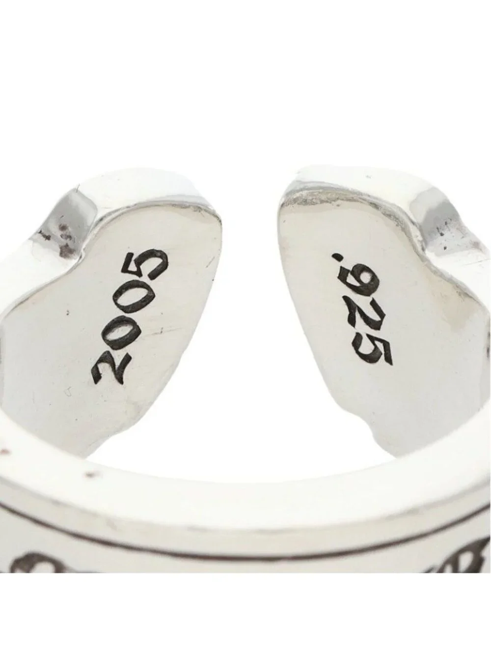 Chrome Hearts LG Scroll Label Large Silver Ring